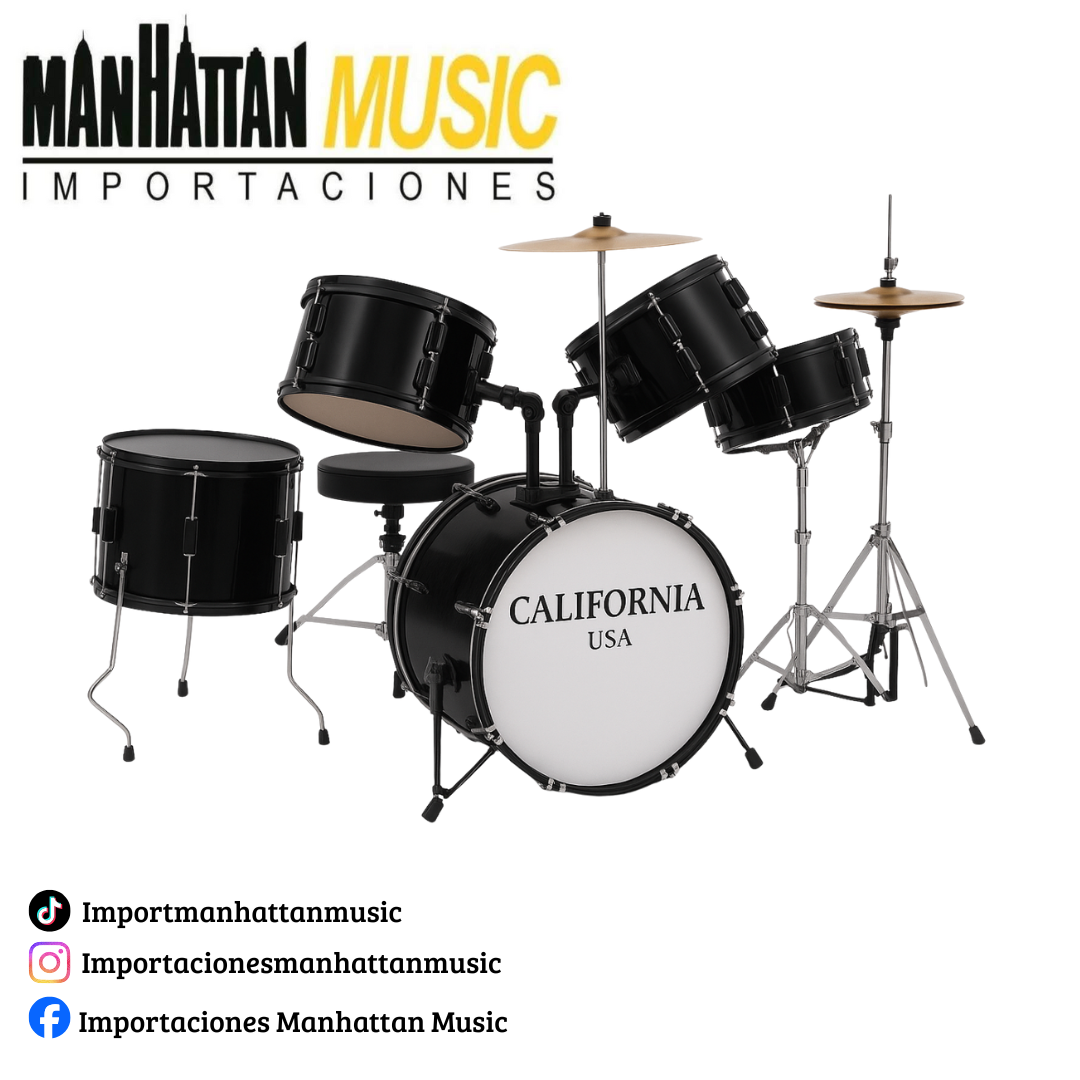 Batería Acústica California Studio Negra