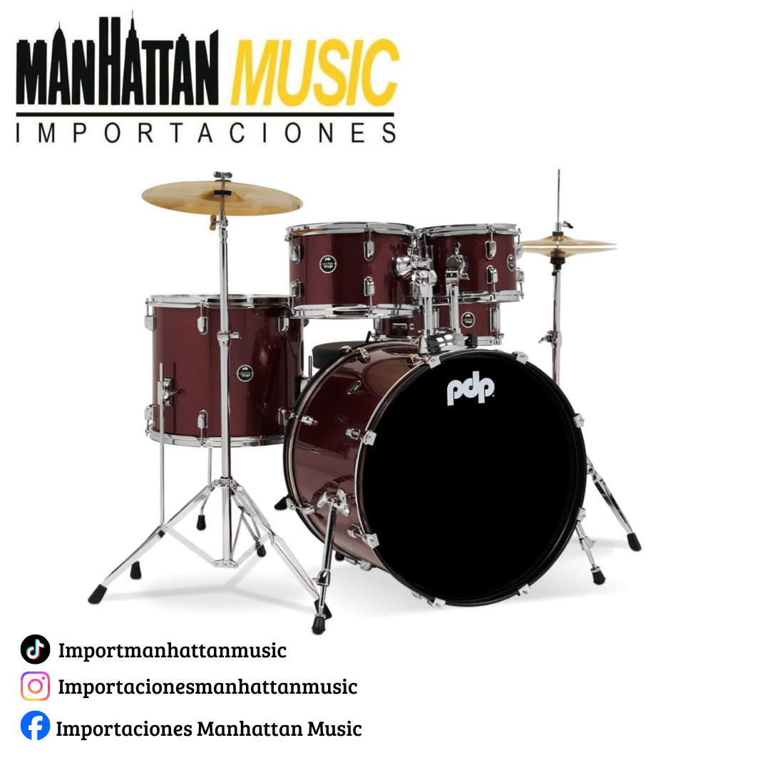 Batería Acústica PDP Center Stage Ruby Red Sparkle