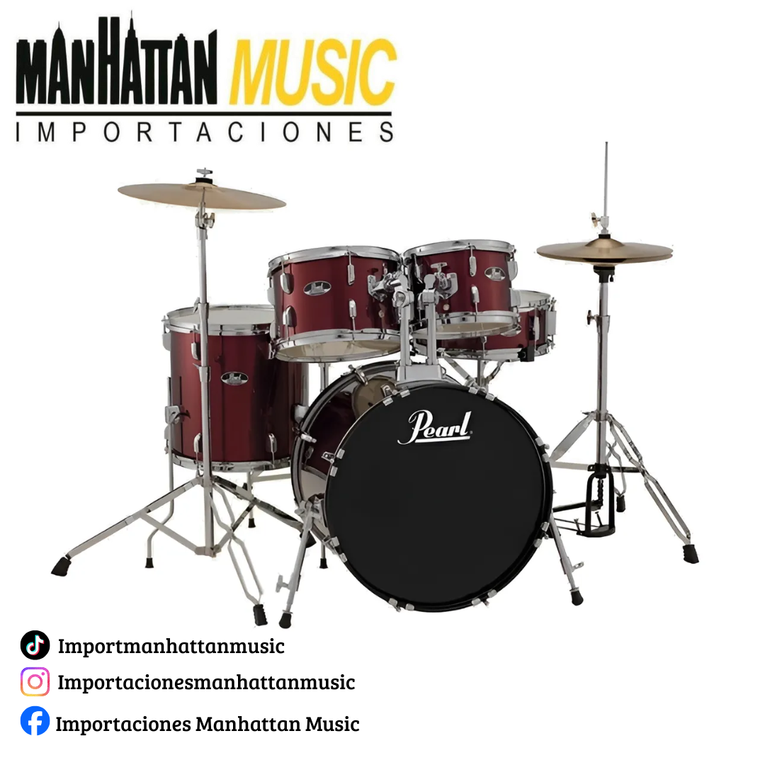 Batería Acústica Pearl Roadshow Rojo Vino