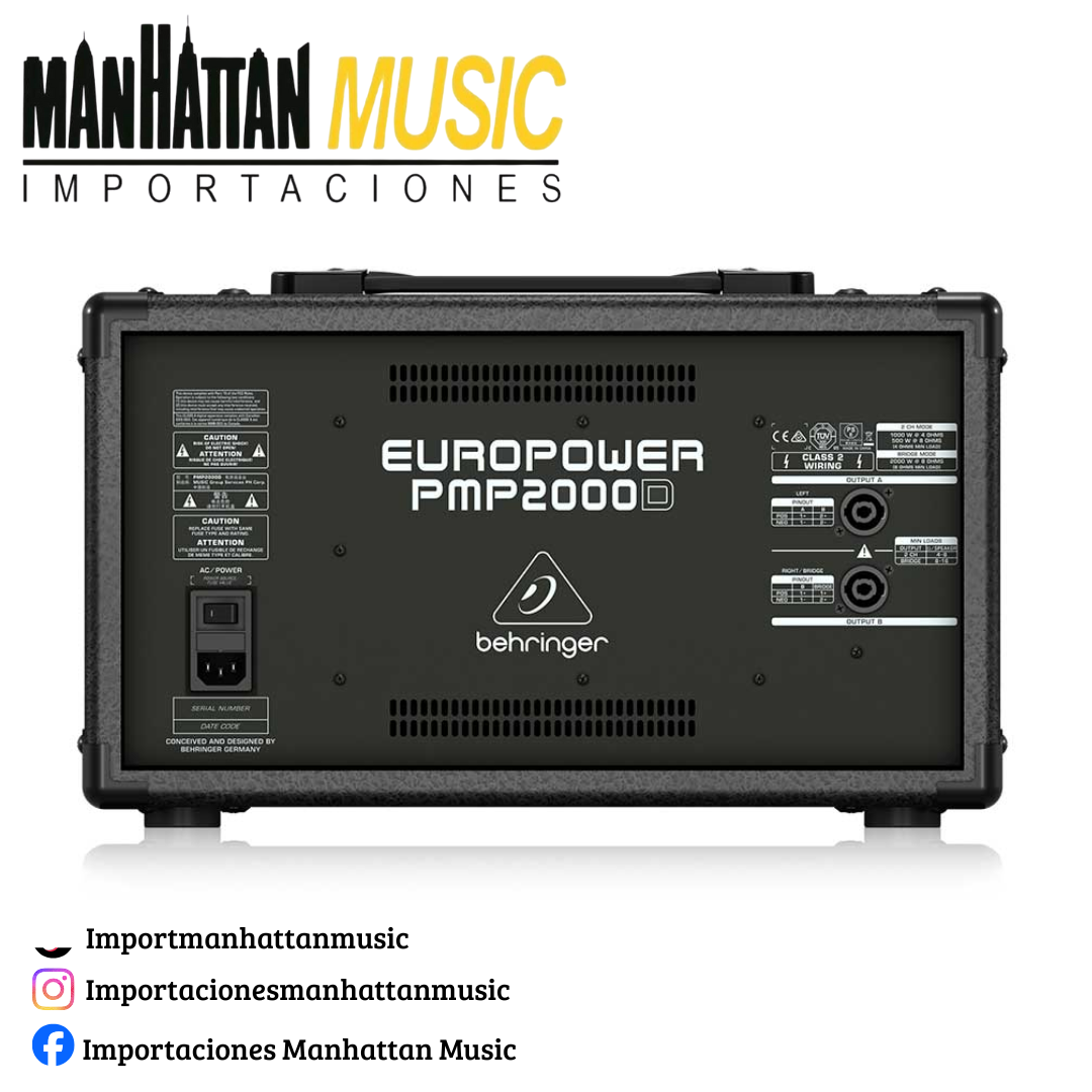 Mezclador Amplificado de 14 canales 2000W Behringer PMP2000D - Imagen 2